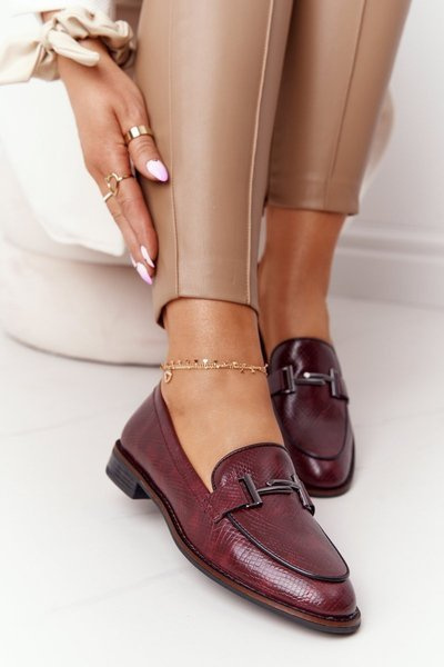 Dámské MokasínySergio Leone PB253 Burgundské