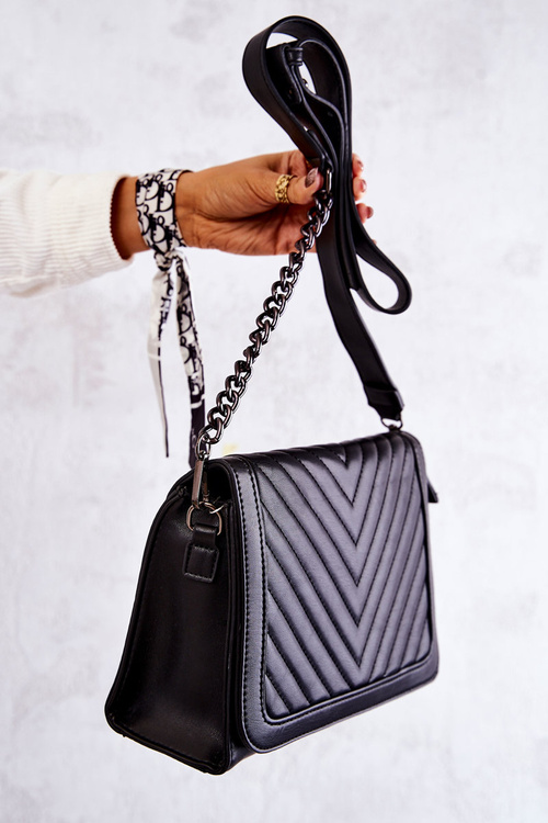 Prešívaná čierna taška na hariette Messenger