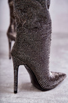 Módne topánky na vysokom podpätku s kubickými zirkónmi