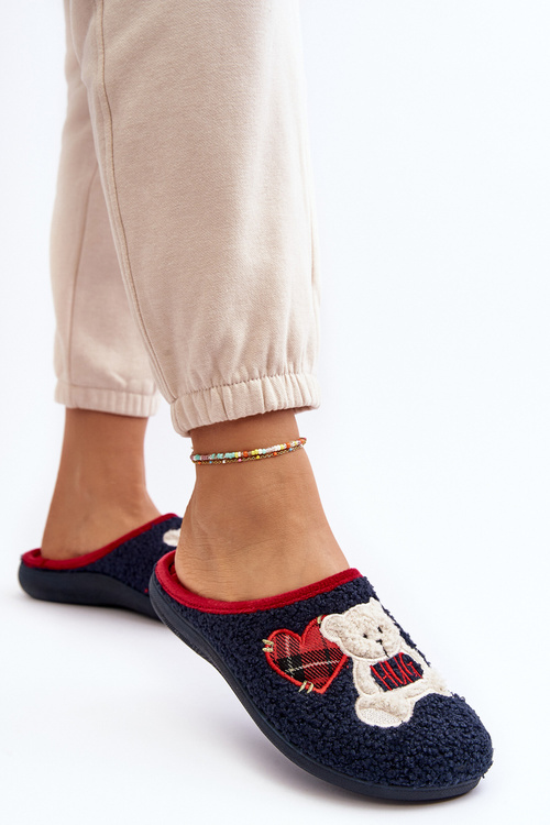 Dámske domáce papuče papuče s plyšovým medveďom Inblu EC000095 Navy Blue