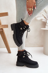 Dámske Čierne Šnurovacie Čižmy Rabaria