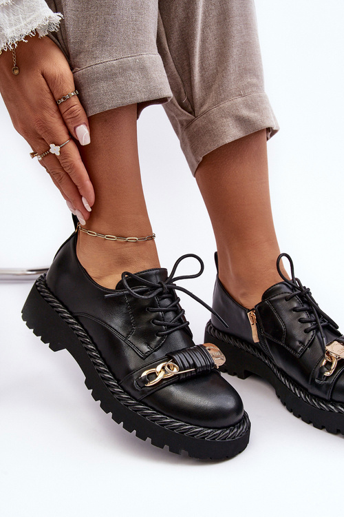 Dámské kožené polobotky D&A MR870-80 Černé