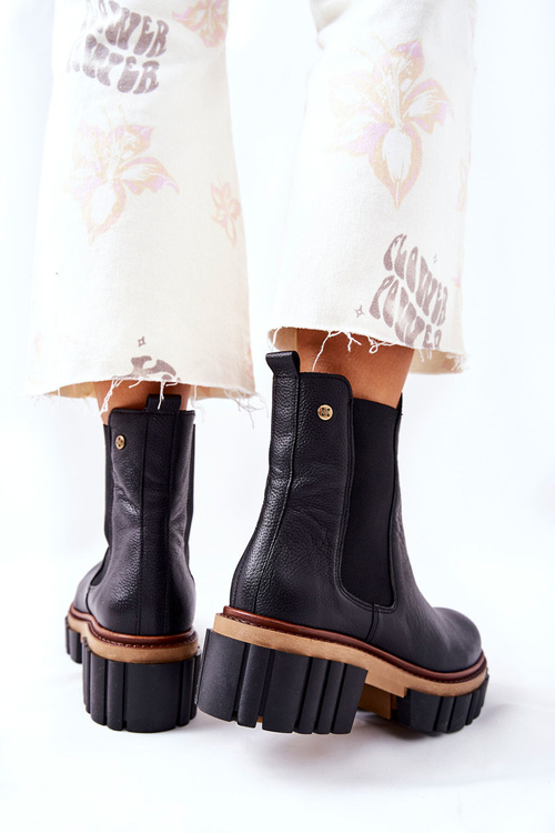 Kožené topánky Maciejka Black Workers 05312-01