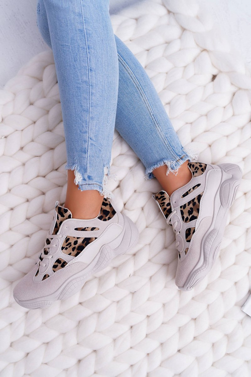 Dámske športové leopardé topánky béžové thai