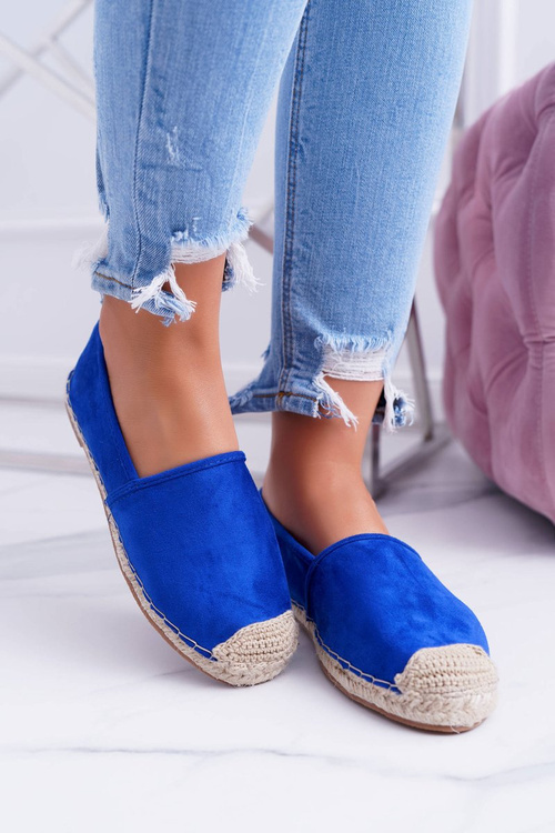 Lu Boo semišové modré espadrilles Slip On Ramen