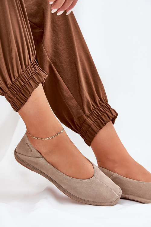 Semišové Dámské Baletky Big Star RR274082 Béžové