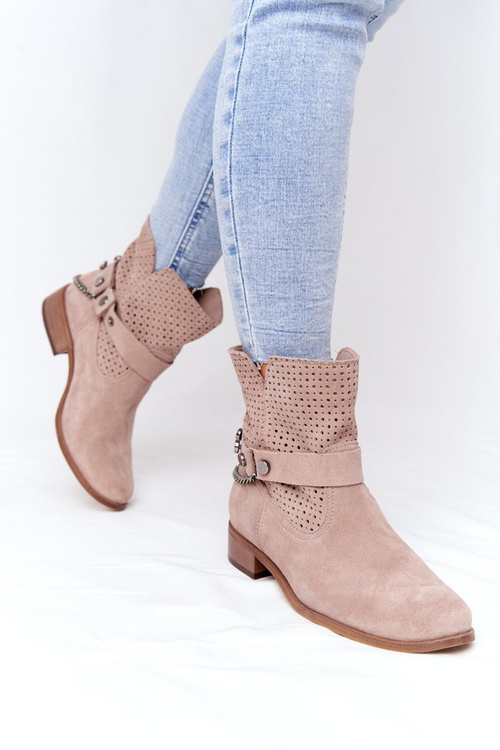 Prolamované Jarní Boty Lewski Shoes 2905-0 Béžové