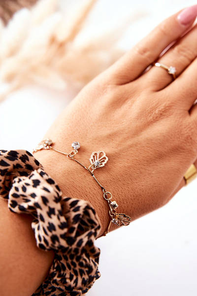 Náramek Přívěsky Leaf Zirconia Zlaté Berolti