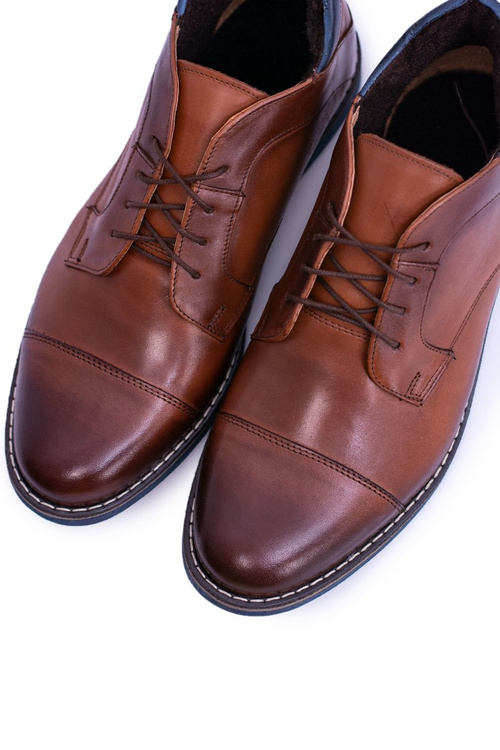 Hnědé Pánské kožené vysoké boty teplé Hakuro