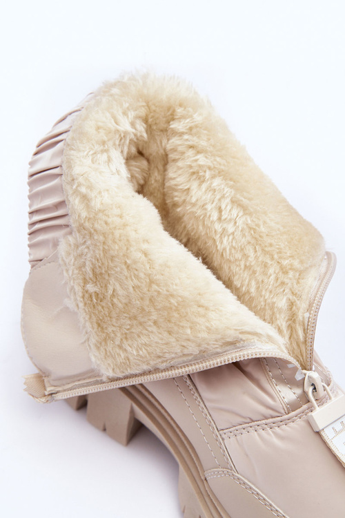 Vysoké Dámské Zimní Boty Ocásněné Bežové Freoc