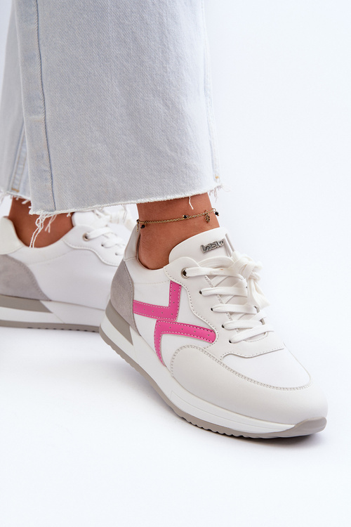 Dámske tenisky na platforme INBLU IN000362 Biele