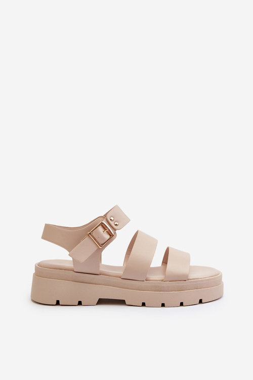 Dámske sandále na masívnej podrážke béžové Nicarda