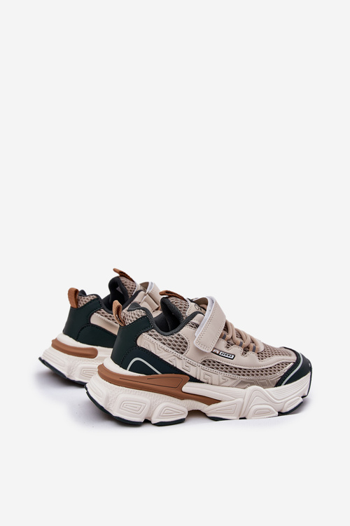 Tenisky Športové Topánky Pre Deti Na Suchý Zips Béžové Ronivelle