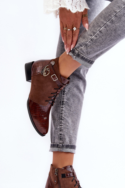 Dámske kožené topánky Maciejka topánky 5743a-02 hnedá