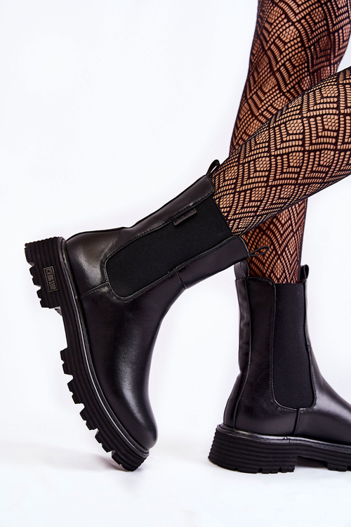 Vysoké zateplené nazouvací boty Big Star KK274500 Černe