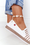 Ženské espadrilles veľká hviezda HH276001 béžová biela