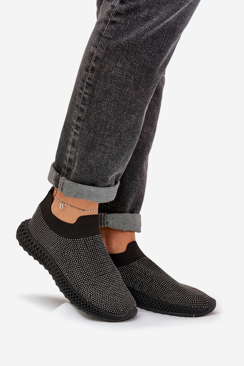 Dámske Slip-On Športové Topánky So Zdobením D&A TW121 Čierne
