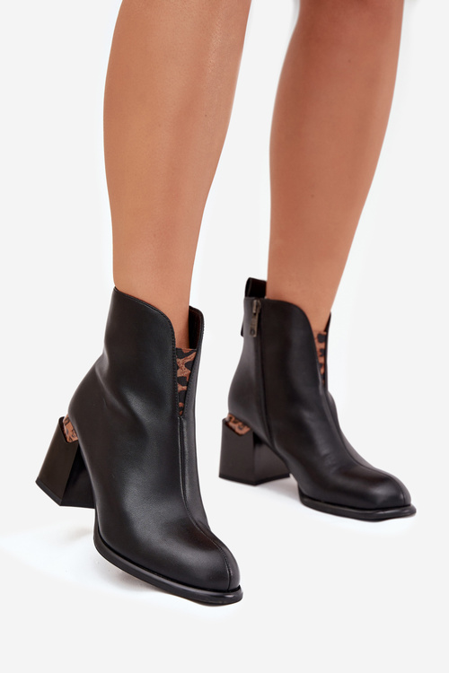 Kožené dámske čižmy Vinceza 66811 Čierne