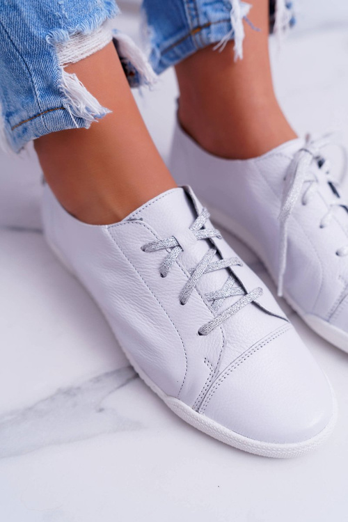 Topánky dámske tenisky Maciejka kožené biele 4049a