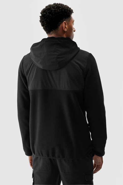 Mikina Polar 4F Pánska S Kapucňou 4FAW23TFLEM137-20S Čierna