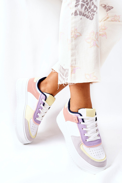 Sportovní Obuv Sneakers Na Platformě Bílé-Žluté Freedom