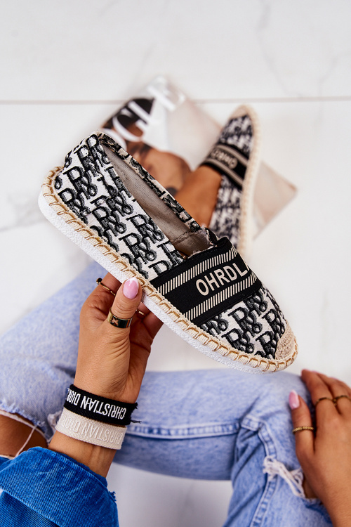 Klasický espadrilles čierny teplý čas