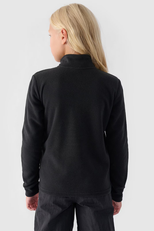 Dívčí fleece s límcem Slim 4F Černý 4FJWMM00TFLEF261-20S