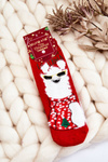 Detské vianočné bavlnené termoaktívne ponožky Alpaka Red