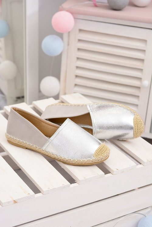 Strieborné dámske paoli espadrilles