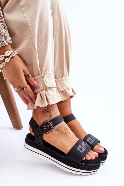 Dámské pohodlné sandály na platformě Big Star LL274870 Černá