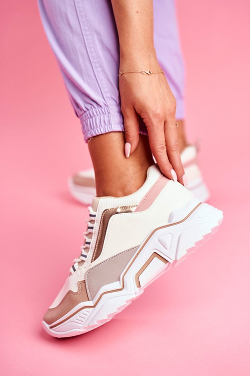 Dámske športové topánky biele a béžové rollen