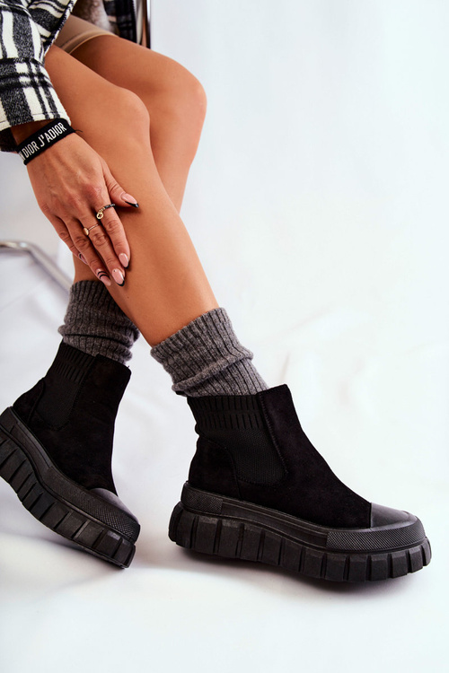 Módne sklz -up topánky na platforme Black Jenna