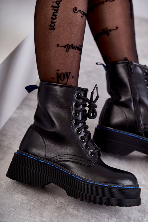 Dámske zviazané topánky, čierne hovory