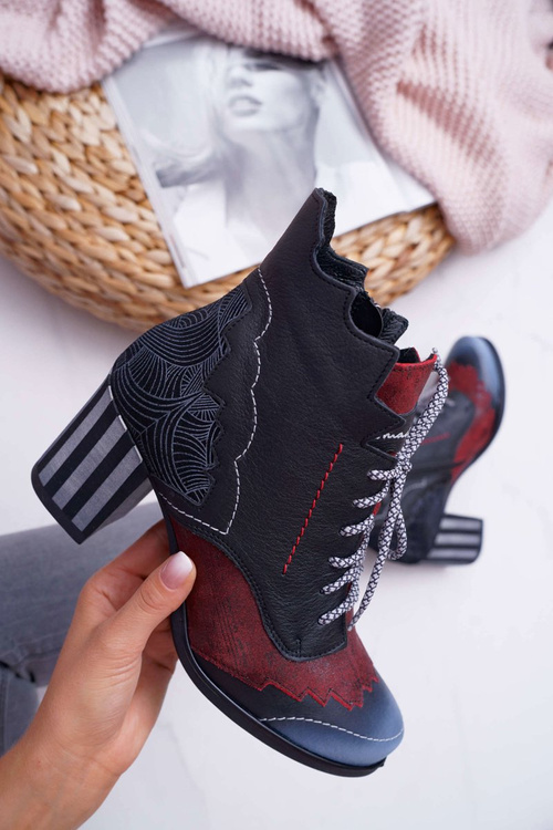 Dámske kožené topánky Maciejka Black Boots 03190-01