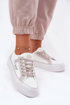 Dámske Tenisky Na Platforme Lee Cooper LCW-25-31-3479L Bielo-Sivé
