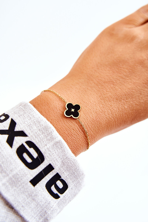 Dámský Náramek S Ornamentem Černá-zlate