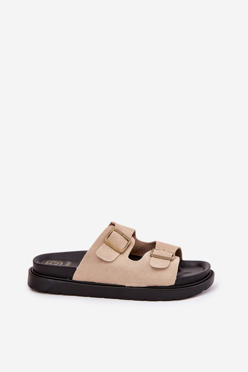 Dámské Sandály Na Platformě S Přezkami Béžové Simbes