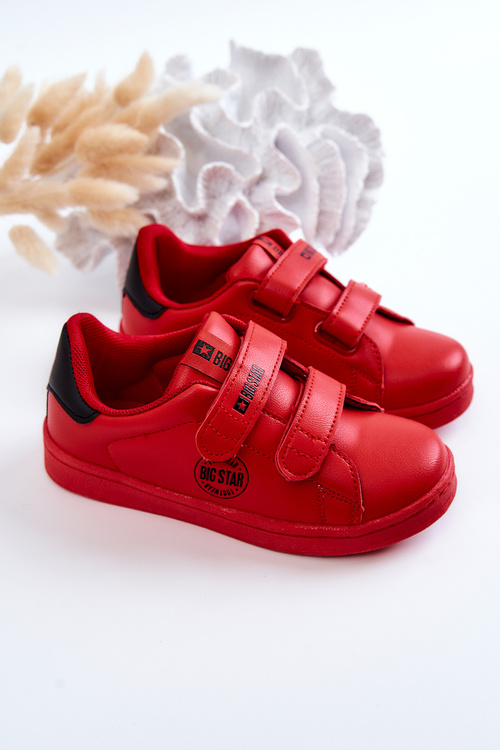 Dětské Tenisky Na Suchý Zip Big Star DD374030 Červená černá