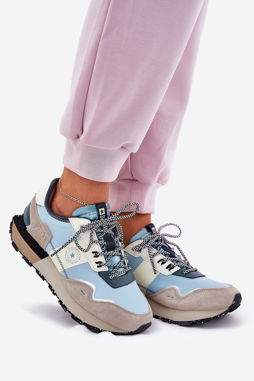 Dámské Semišové Tenisky Big Star RR274245 HI-POLY SYSTEM Šedo-Modré