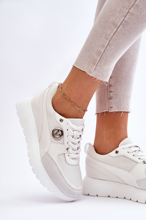 Dámske tenisky na platforme White Khan