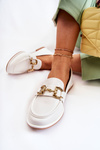 Dámske biele kožené mokasíry coriso