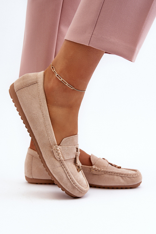 Dámské klasické semišové mokasíny béžové Ontala