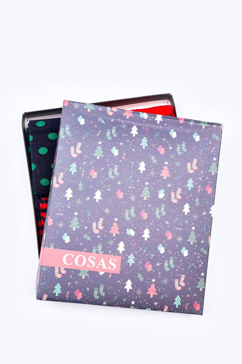 Vianočná sada pánskych ponožiek Cosas Granat/Red