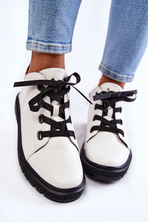 Kožené topánky Sergio leone pb210 biela