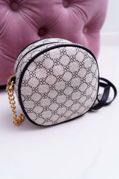 kabelka kulatá taška béžovo-černá