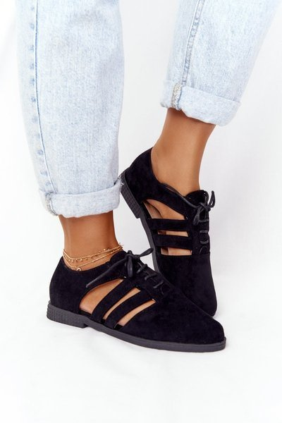 Dámské Polobotky S Výřezy Černé Lu Boo