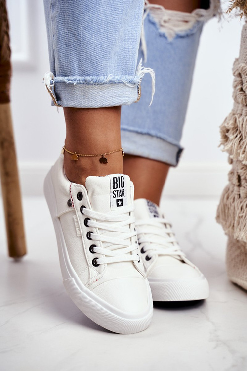 Dámské Kožené Tenisky Big Star GG274060 Bílé