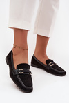 Mokasíny Dámske Loafery S Dekoratívnym Prvkom Čierne Evelora