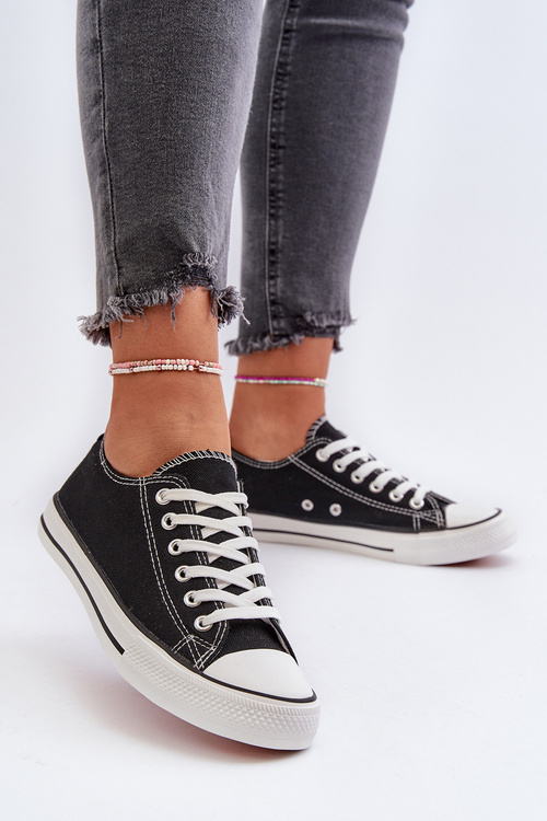 Dámské klasické nízké černé tenisky Caelira