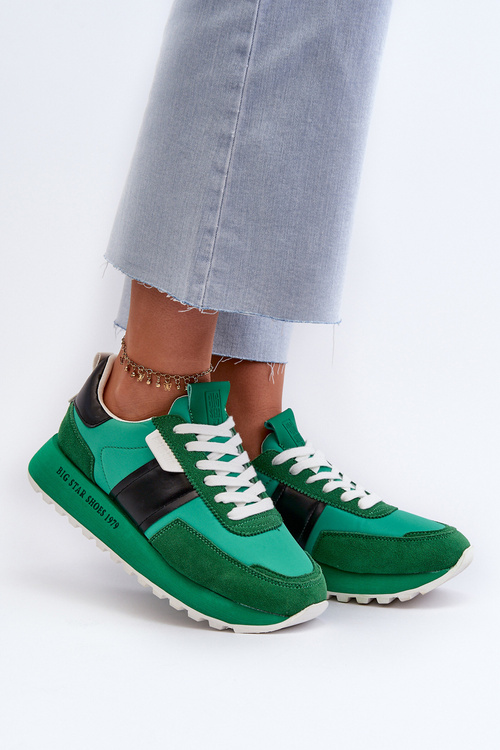 Dámské tenisky na platformě Big Star NN274501 Memory Foam System Zelené